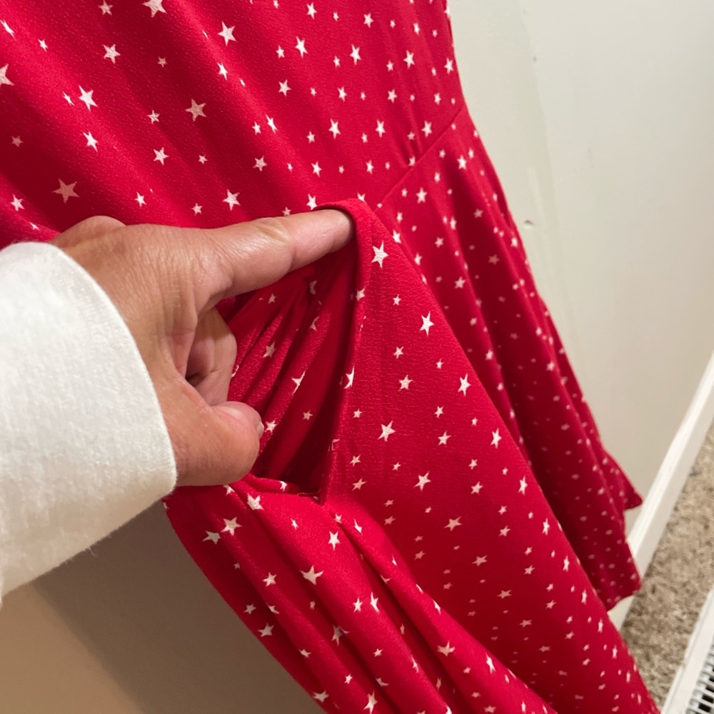 LuLaRoe Red Star Pattern Dress - Picture 4 of 6